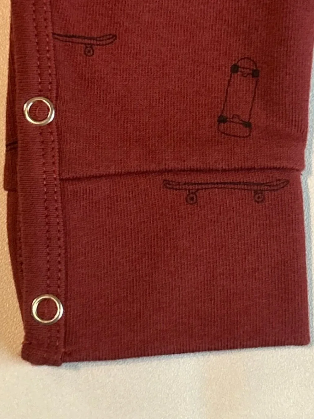 NWT Kate Quinn Little Liam Skateboard Jumpsuit 3-6M Brick Red Sweatshirt